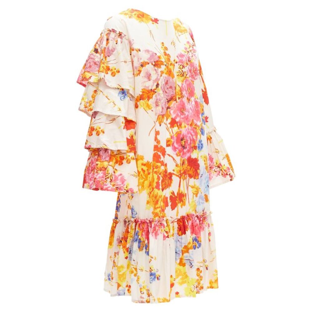 Dries Van Noten Floral Ruffle Midi Dress